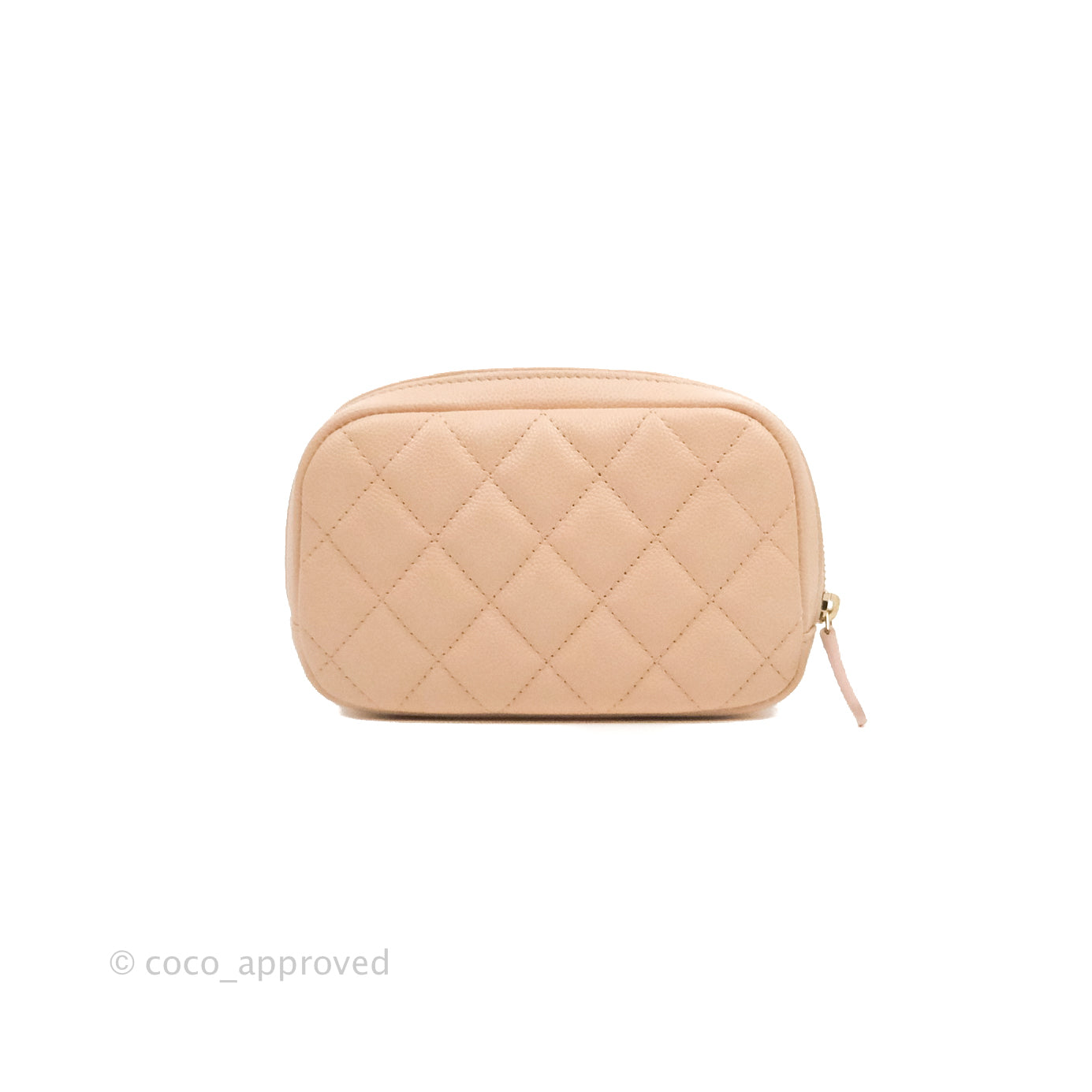 Chanel Small Classic Pouch Light Beige Caviar Gold Hardware