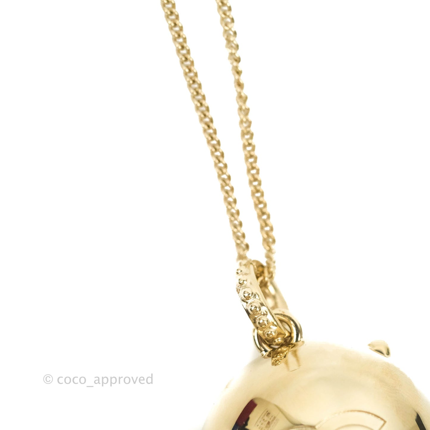 Chanel CC Locket Necklace Gold Tone 21S