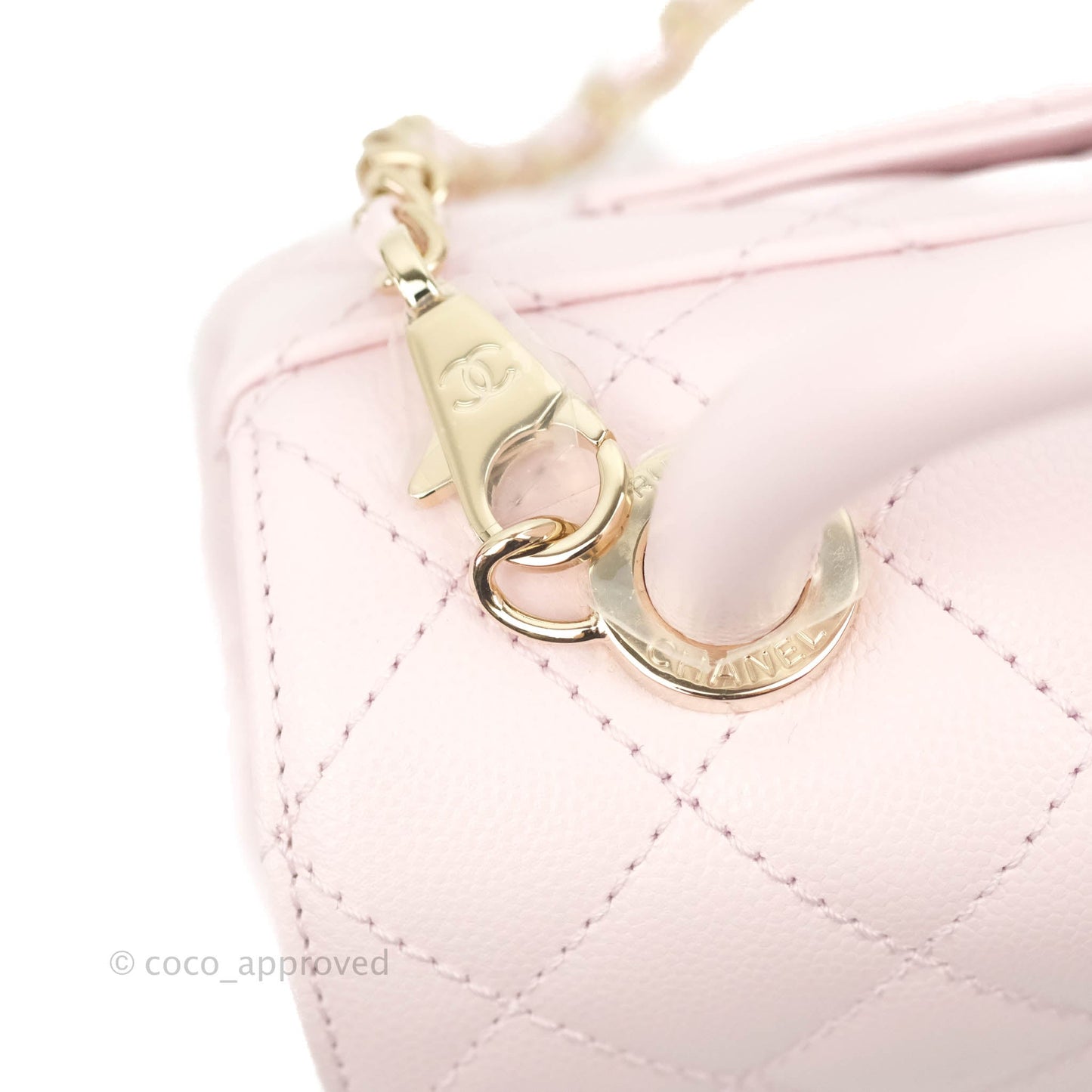 Chanel Mini Coco Handle Quilted Light Pink Caviar Gold Hardware