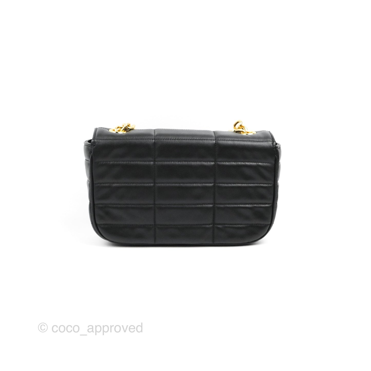 Celine Monochrome Quilted Goatskin Matelasse Black Gold Hardware