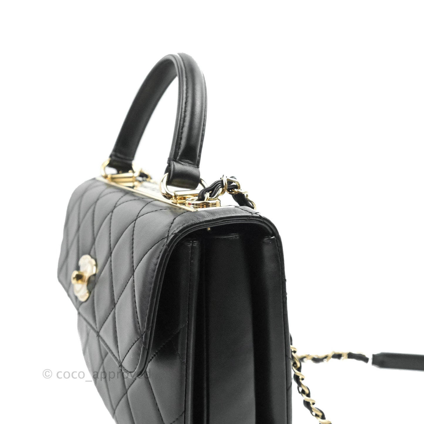 Chanel Small Trendy CC Black Lambskin Gold Hardware