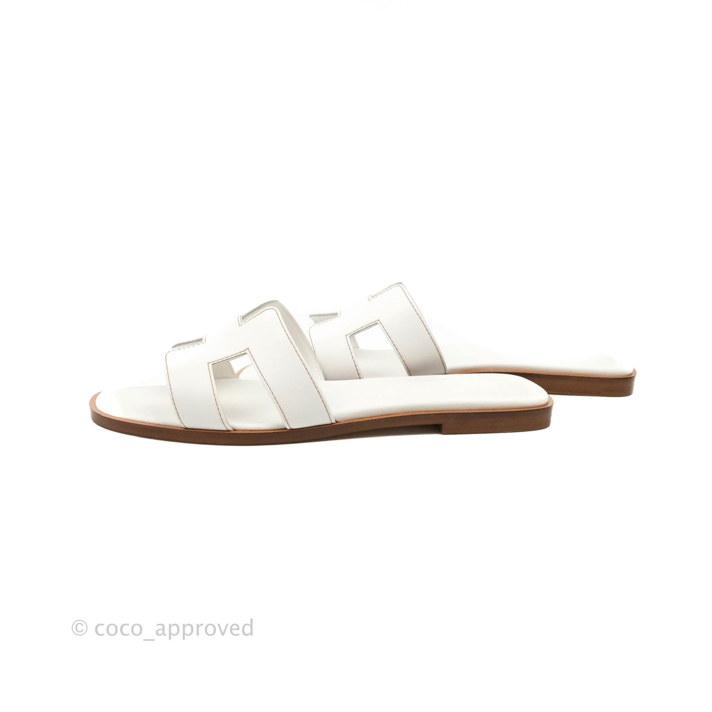 Hermès Oran Sandals in White Size 38.5