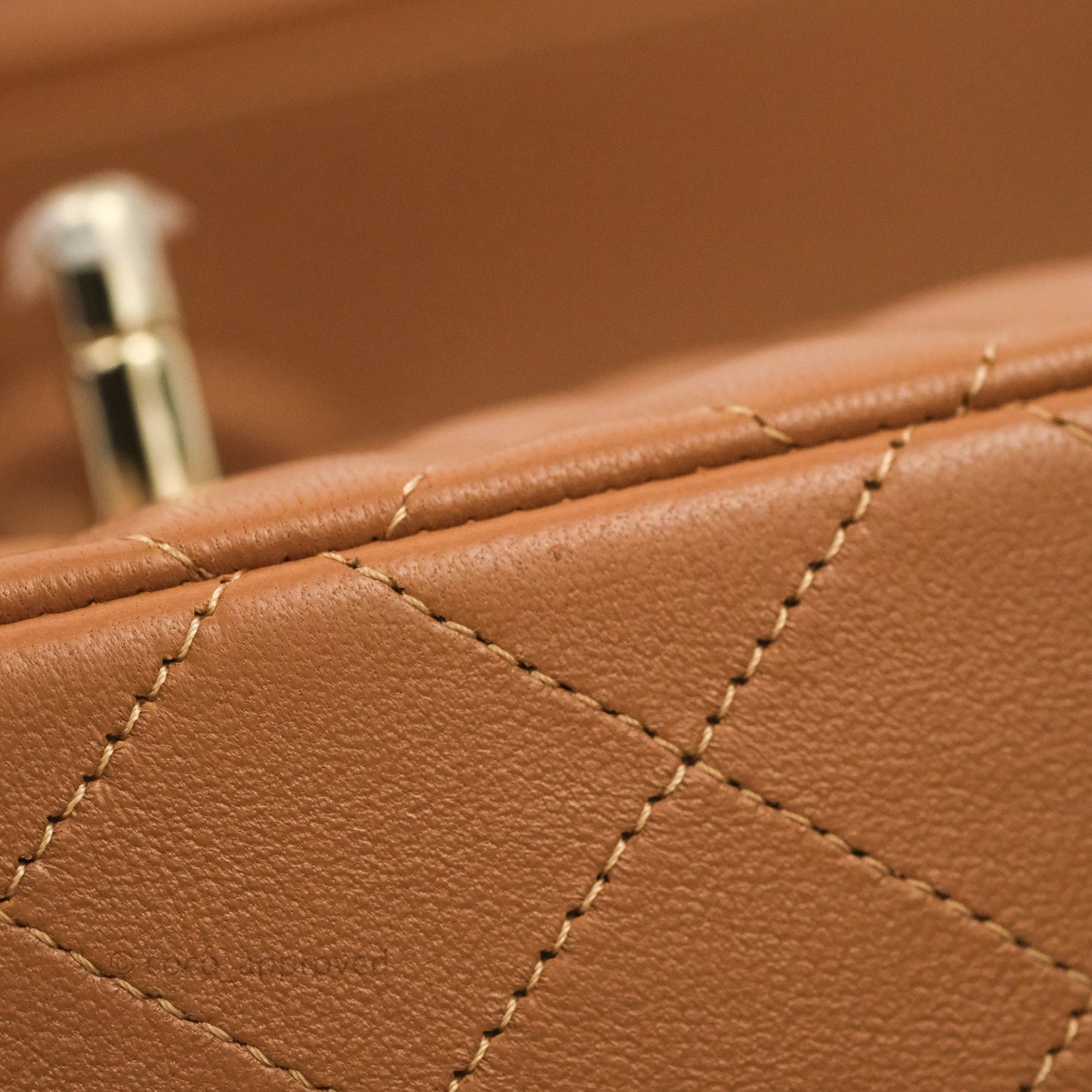 Chanel Small Classic Quilted Flap Dark Beige Caramel Lambskin Gold Hardware 22S