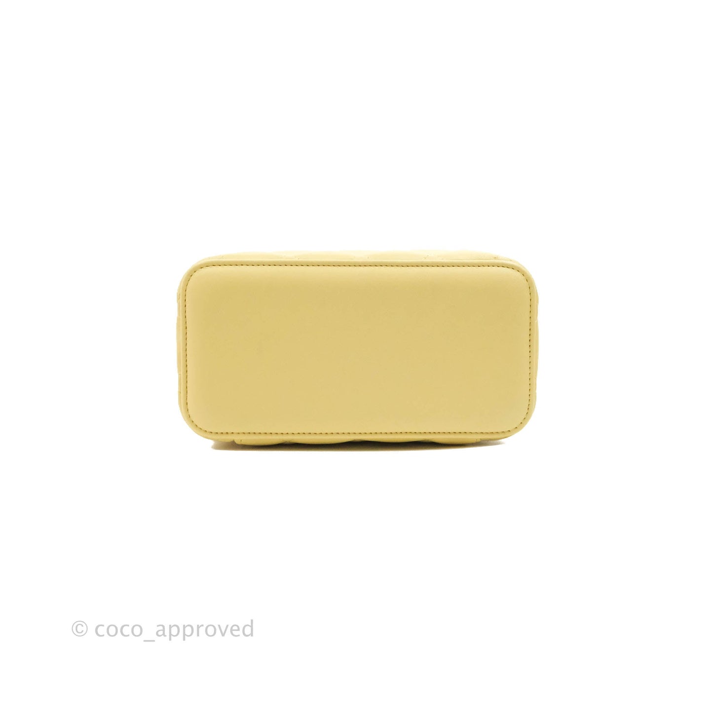 Chanel Vanity Rectangular Top Handle Yellow Lambskin Gold Hardware