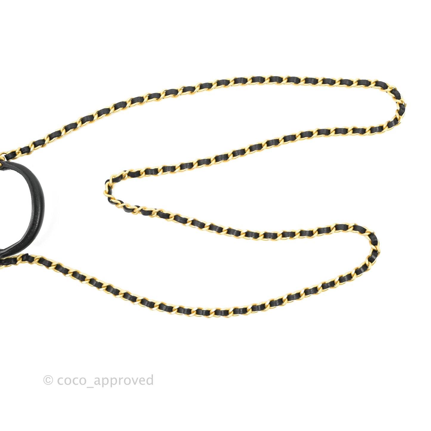 Chanel Mini Handle Flap Coin Purse With Chain Black Lambskin Gold Hardware