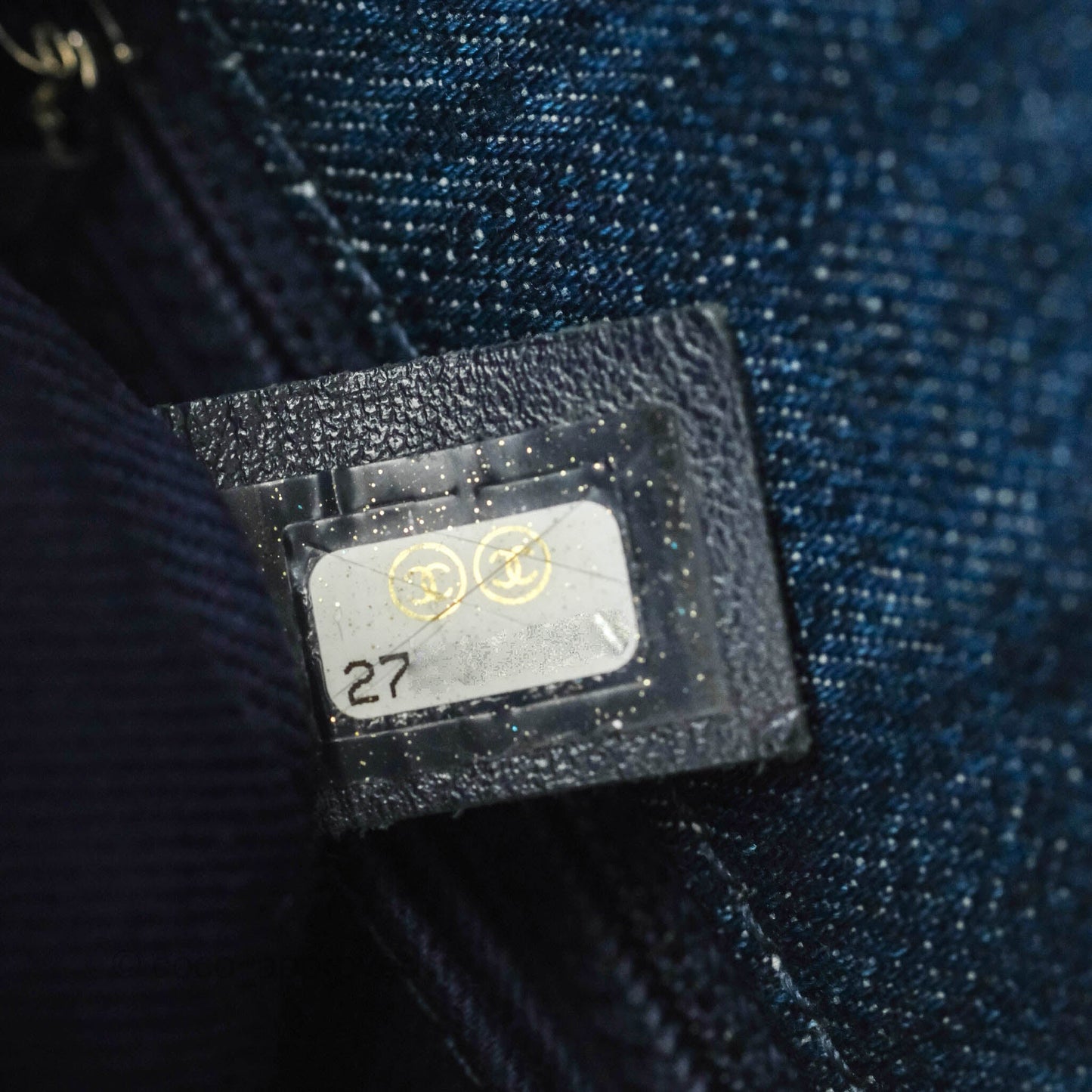 Chanel Small Quilted Coco Handle Denim Navy Lambskin Silver Hardware