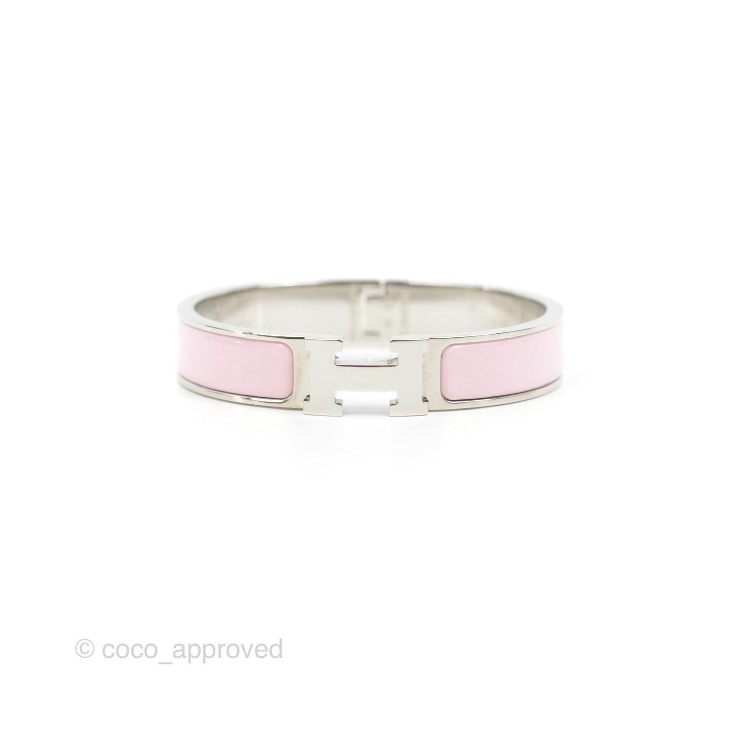 Hermès Clic H Bracelet Pink Nacarat Palladium Hardware PM