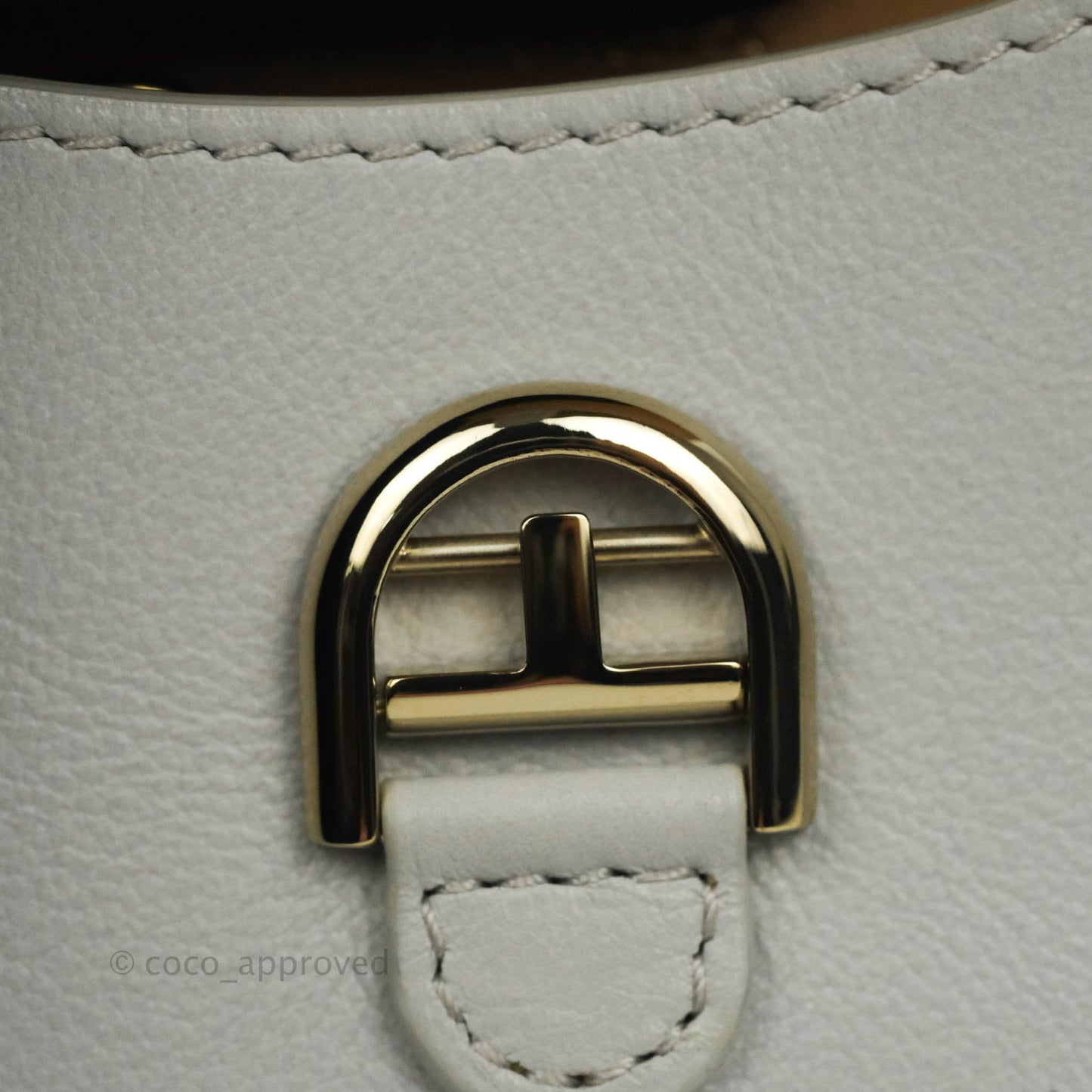 Delvaux Mini Brillant Bag Charm Light Grey Calfskin