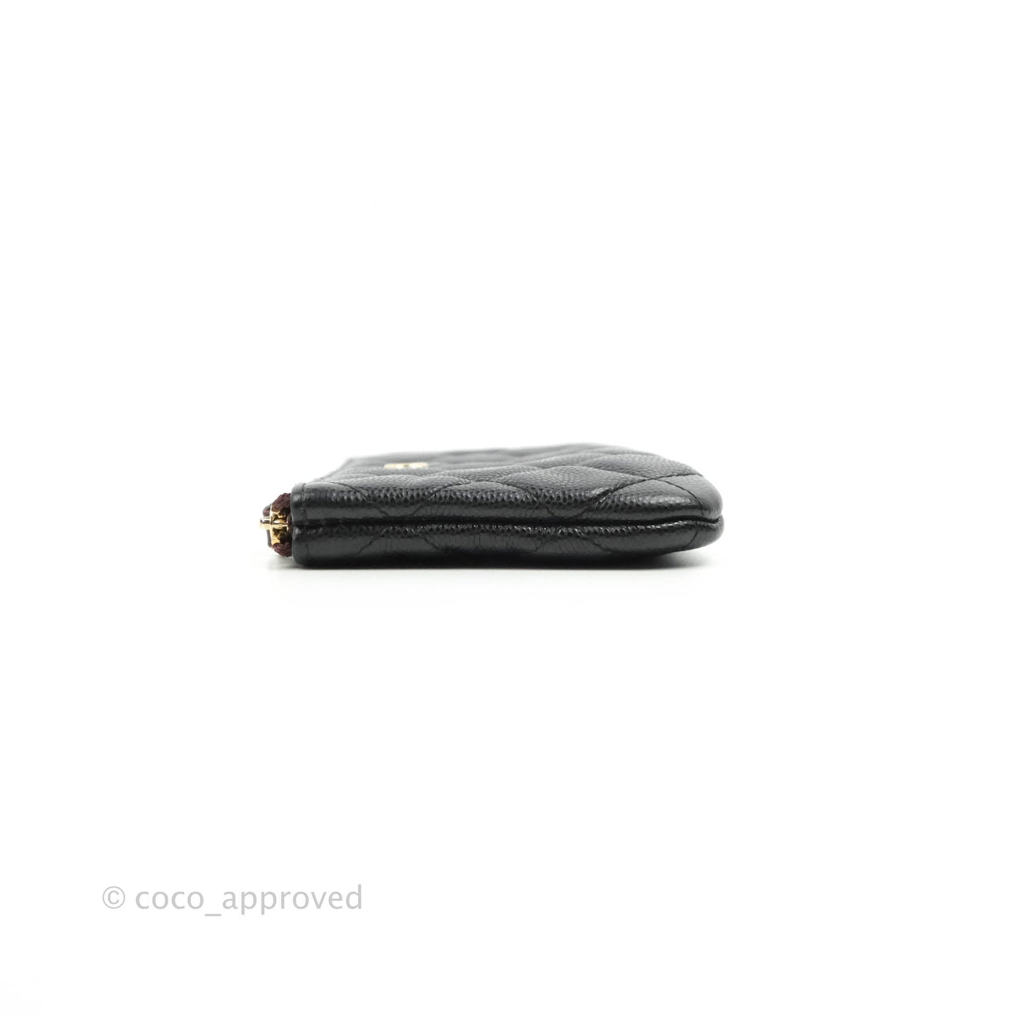Chanel Quilted Mini O case Black Caviar Gold Hardware