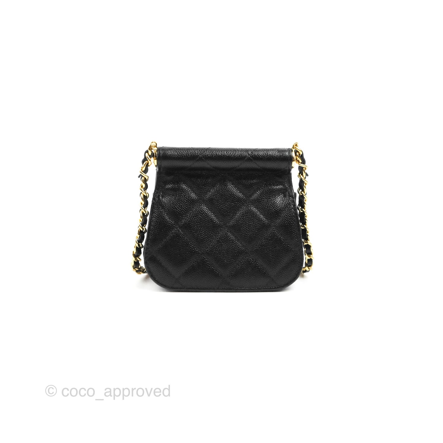 Chanel Quilted Clutch With Chain Black Caviar Gold Hardware