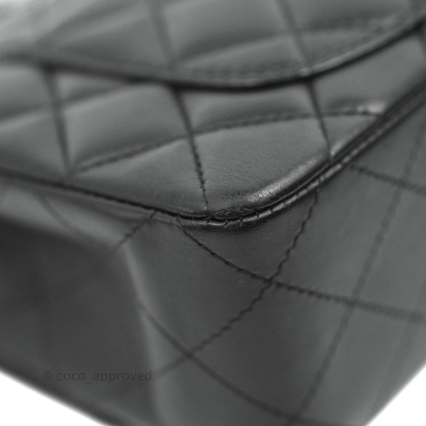 Chanel Quilted Mini Rectangular Black Lambskin Dark Silver Hardware