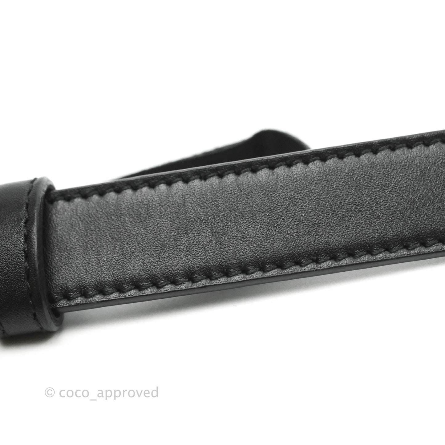 Gucci Double GG Black Calfskin 20mm Belt 80 32