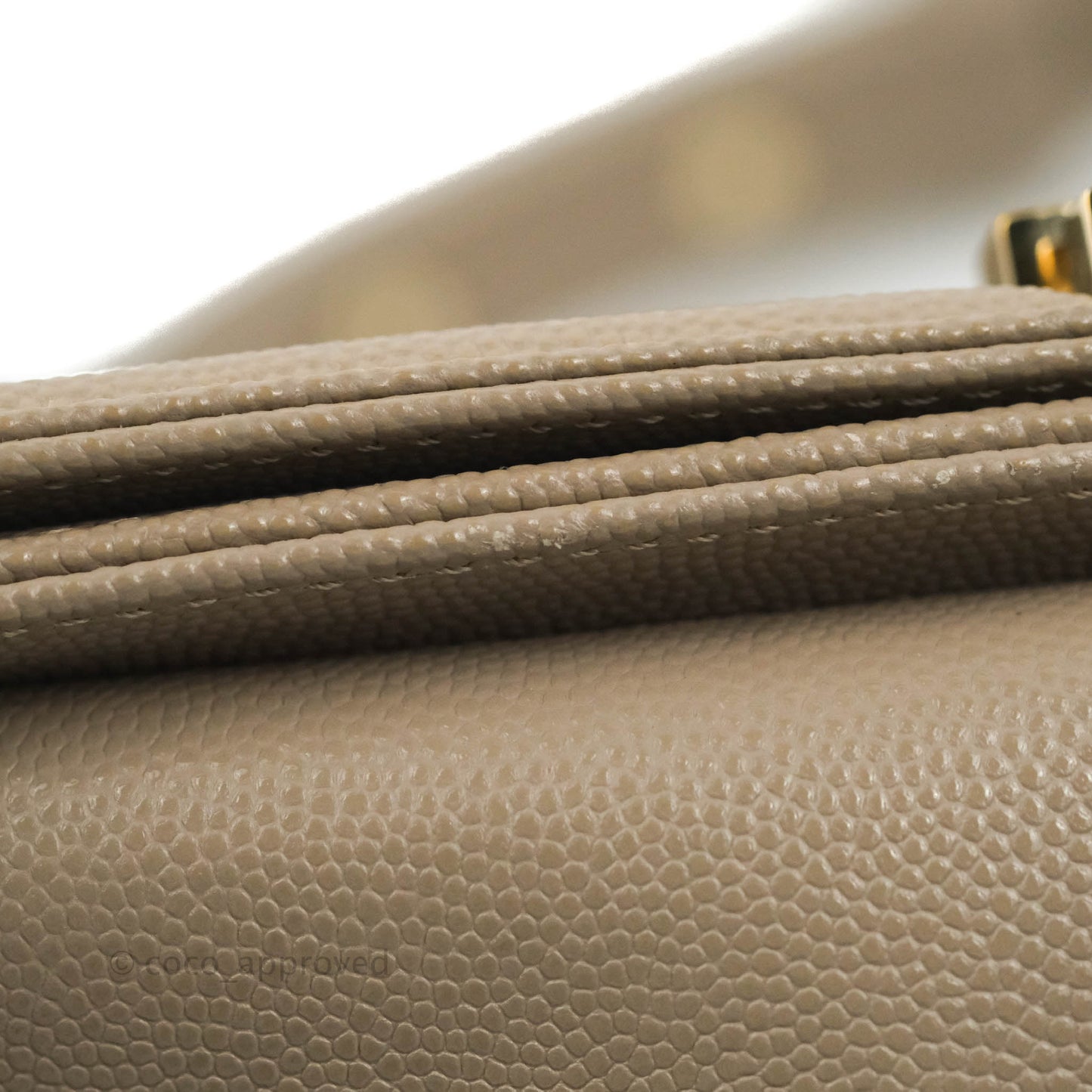 Chanel Quilted Medium Boy Grey Caviar Gold Hardware