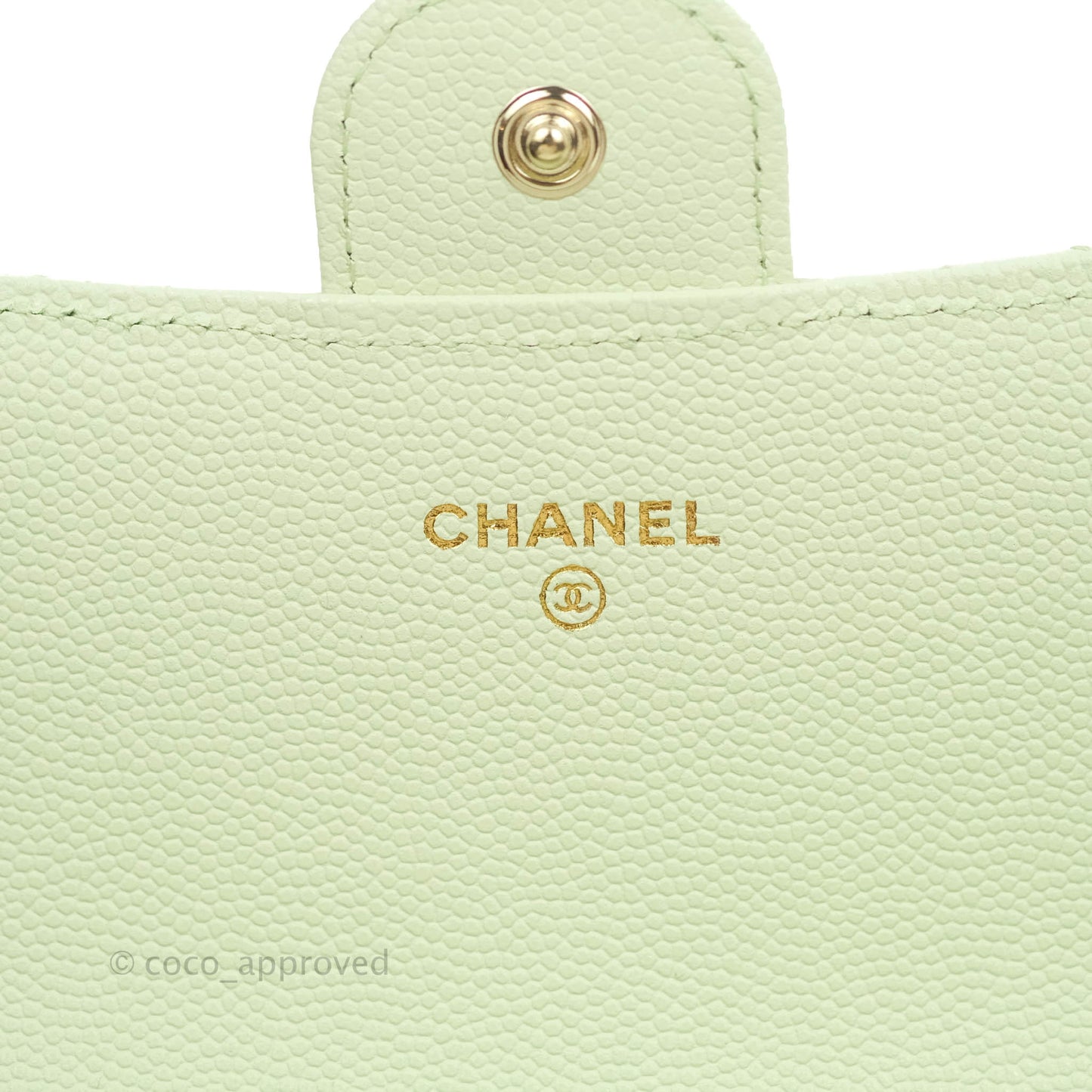 Chanel Caviar Quilted Long Flap Wallet Mint Green Caviar Gold Hardware 22C