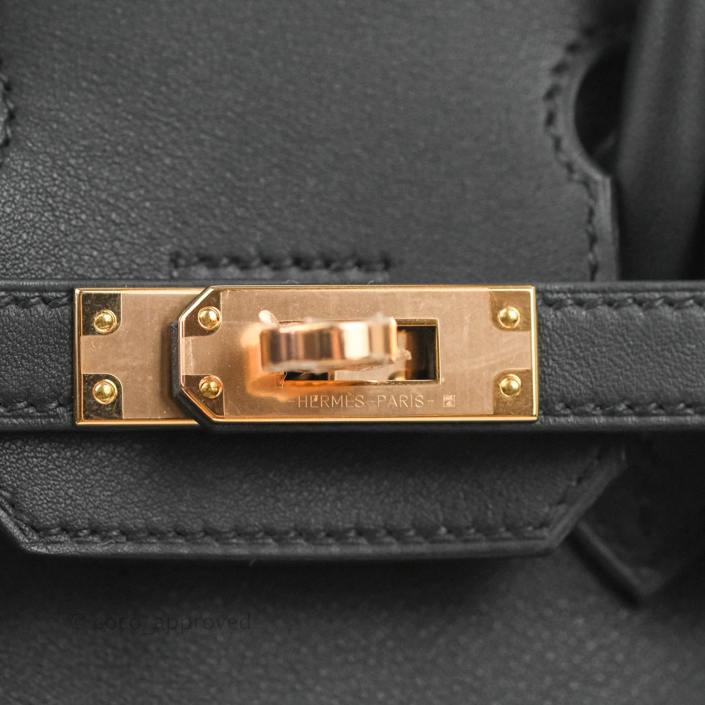 Hermes Birkin 25 Black Swift Rose Gold Hardware