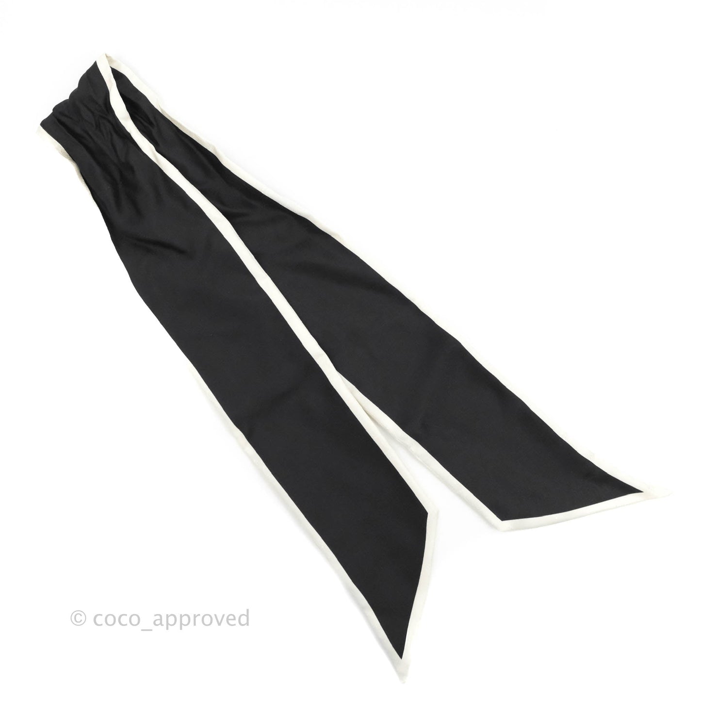 Chanel Bow Silk Hair Accessory Ivory & Black