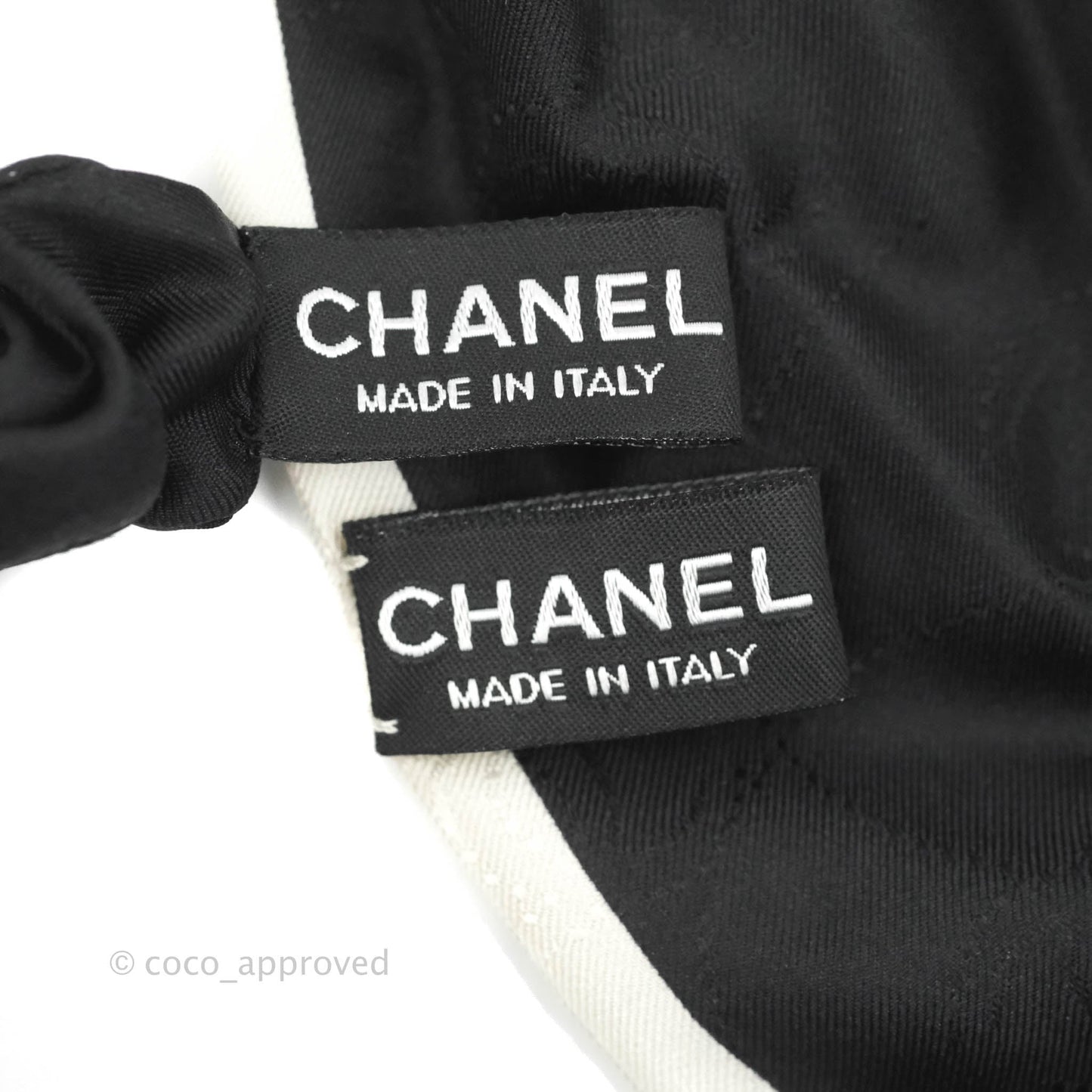 Chanel Bow Silk Hair Accessory Ivory & Black
