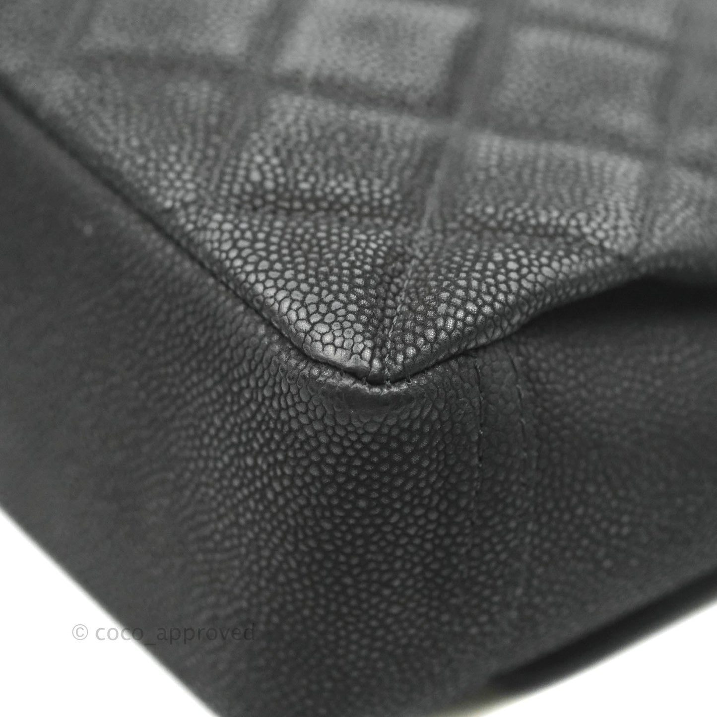 Chanel Lady Pearly Flap Bag Black Caviar Silver Hardware