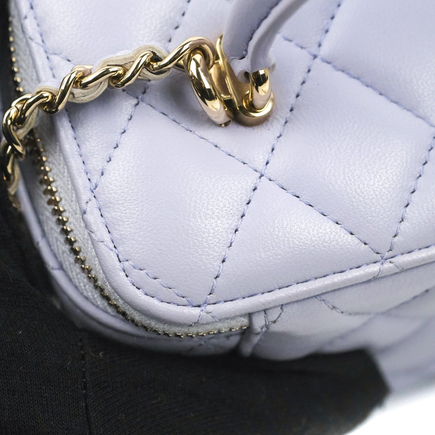 Chanel Vanity Rectangular Top Handle Lilac Lambskin Gold Hardware