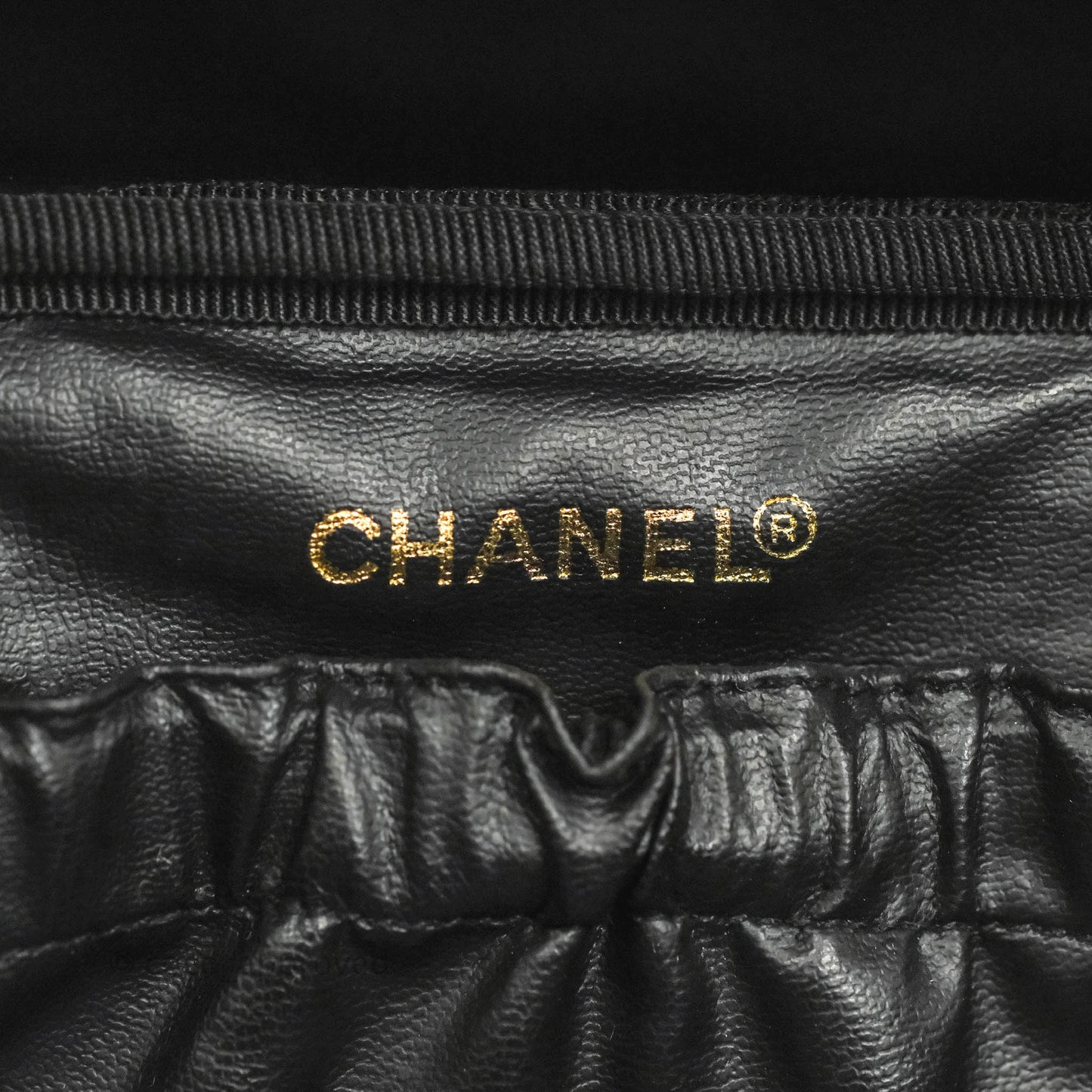 Chanel Vintage Vanity Case Black Caviar Gold Hardware