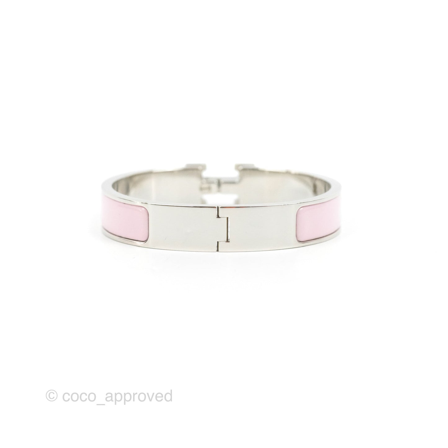 Hermès Clic H Bracelet Pink Nacarat Palladium Hardware PM