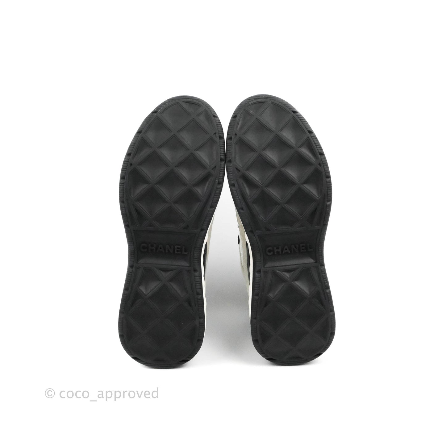 Chanel Black White Sneakers Size 36.5