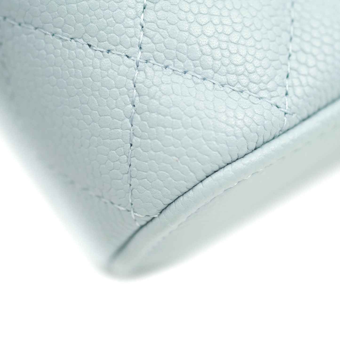 Chanel Classic Mini Vanity With Chain Light Blue Caviar Gold Hardware