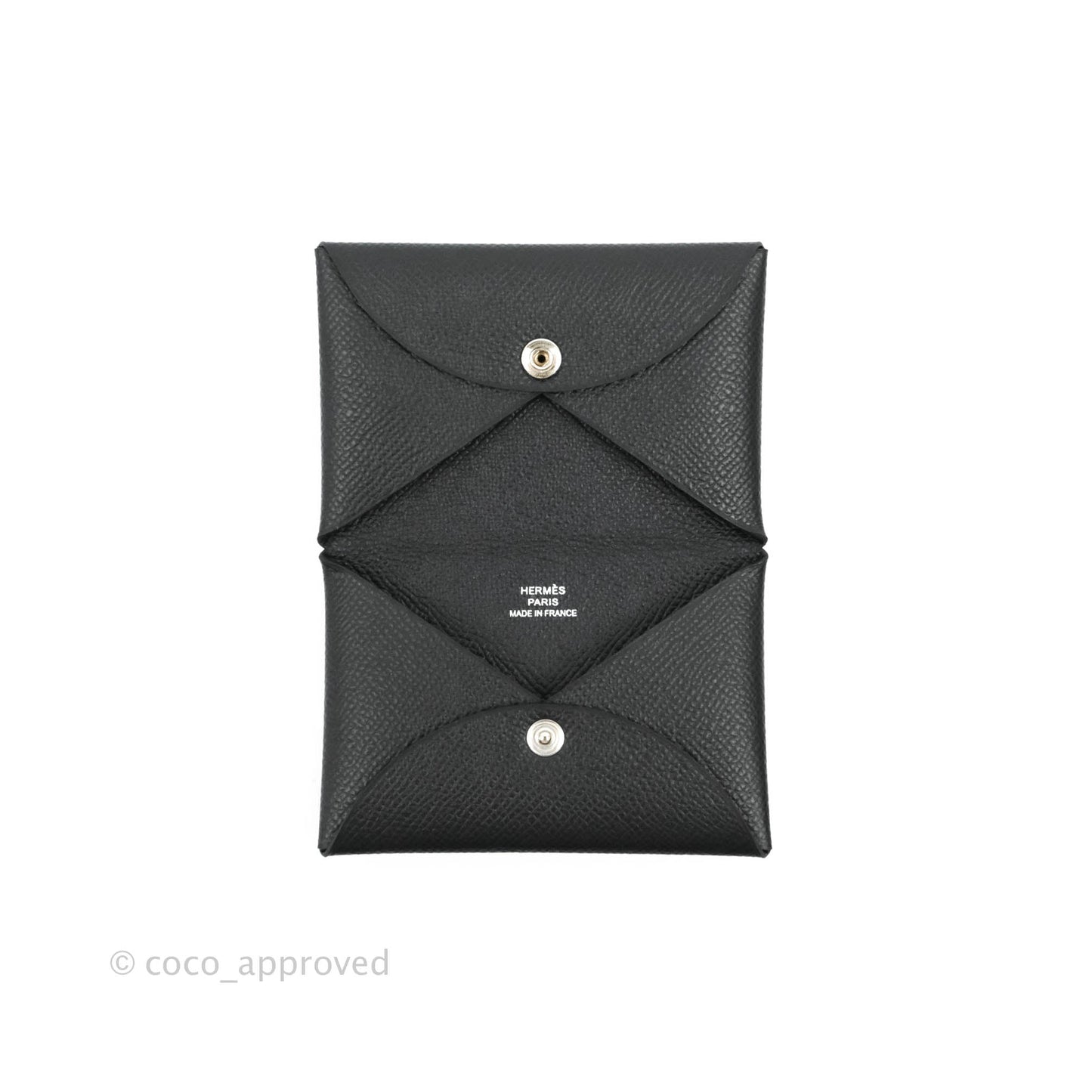 Hermès Calvi Card Holder Epsom Black