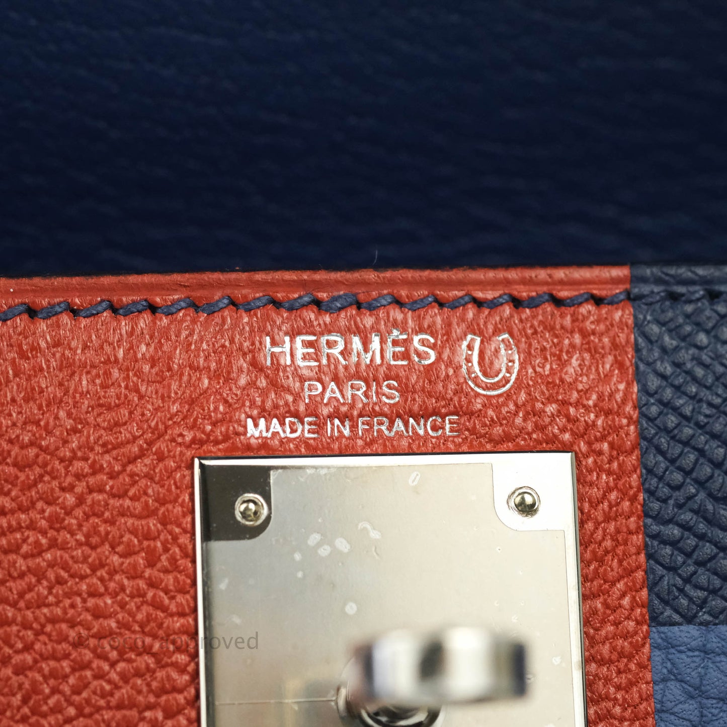 Hermès Kelly 28 Blue Epsom Palladium Hardware "Letter" Collection Limited Edition
