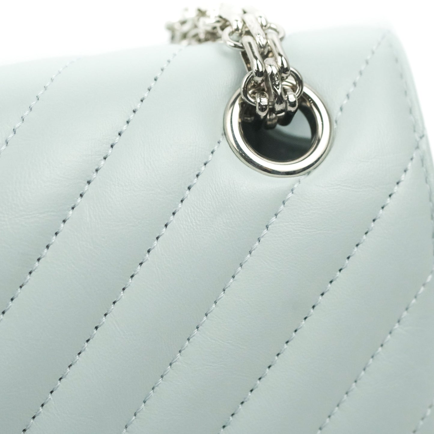Chanel Mini Reissue 224 Blue Aged Calfskin Silver Hardware