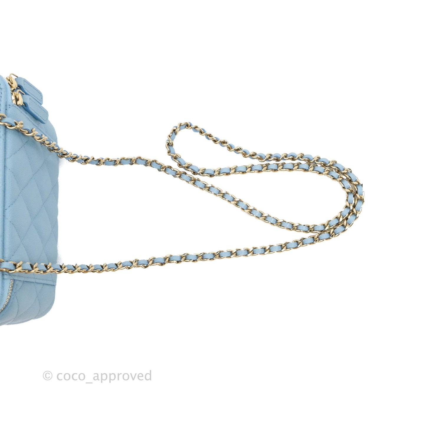 Chanel Vanity with Chain Blue Caviar Gold Hardware 22S