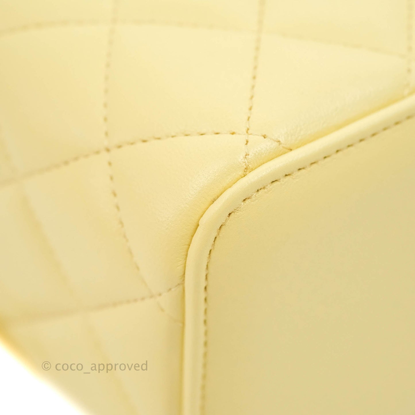 Chanel Vanity Rectangular Top Handle Yellow Lambskin Gold Hardware