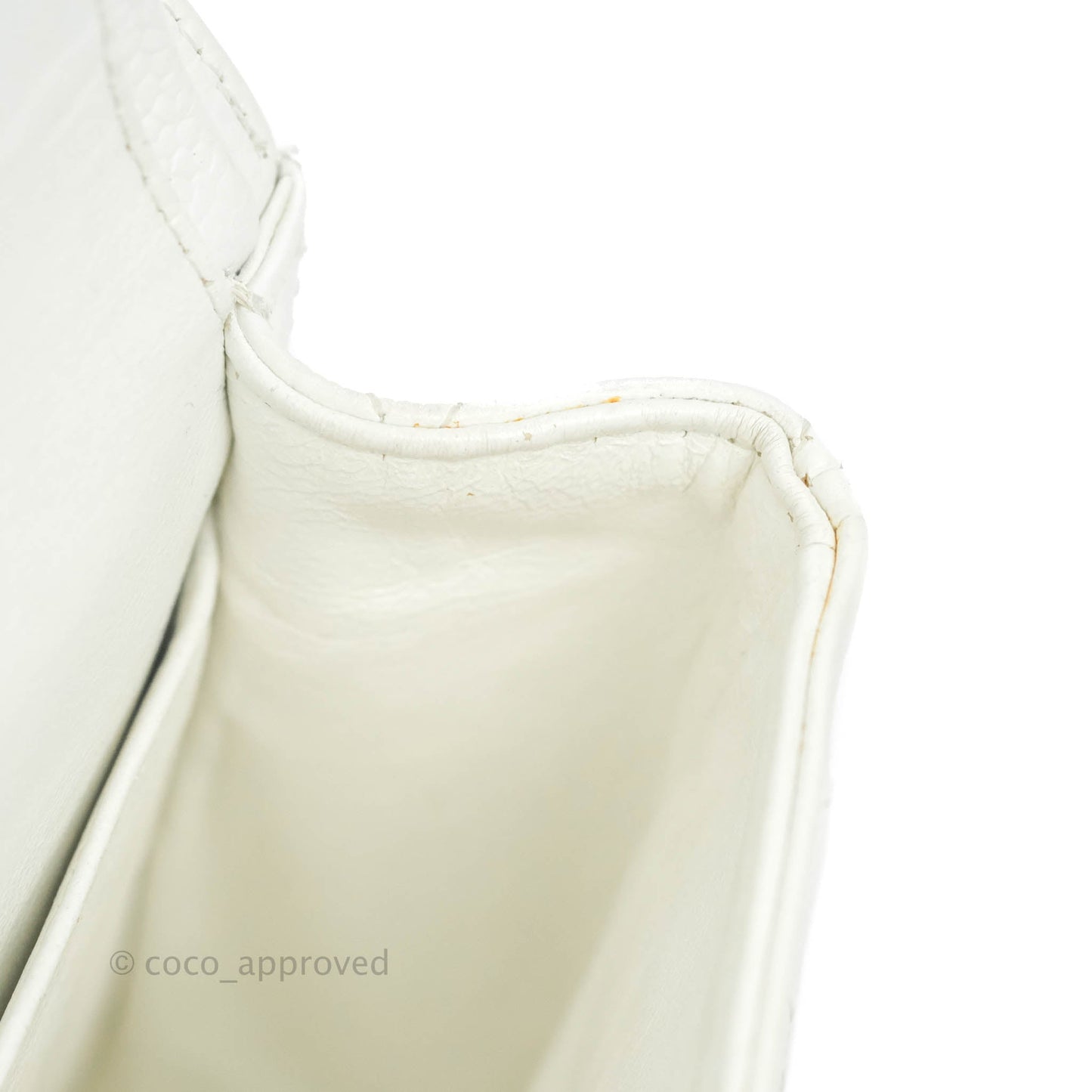 Chanel Classic M/L Medium Double Flap White Caviar Silver Hardware