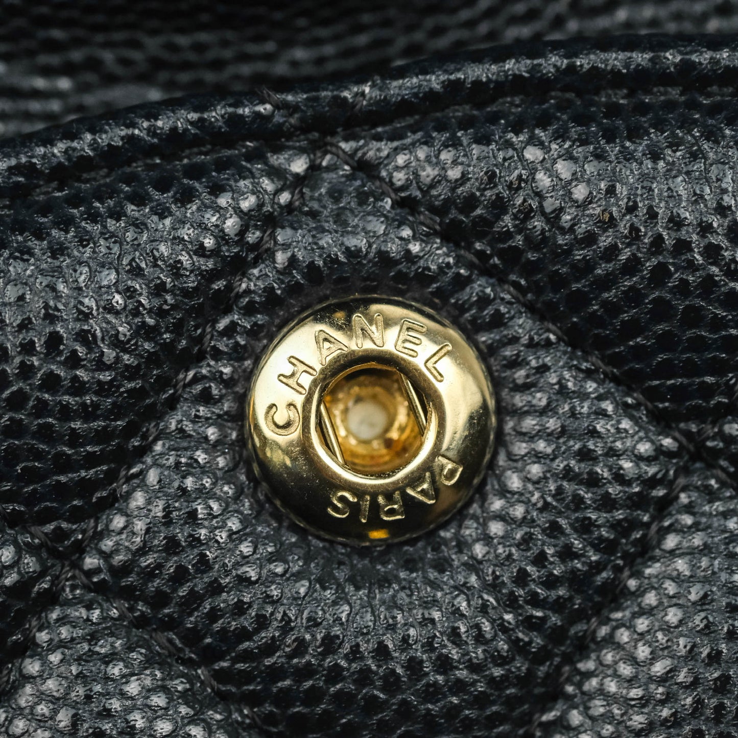 Chanel Small Classic Quilted Flap Very Dark Navy Caviar Gold Hardware