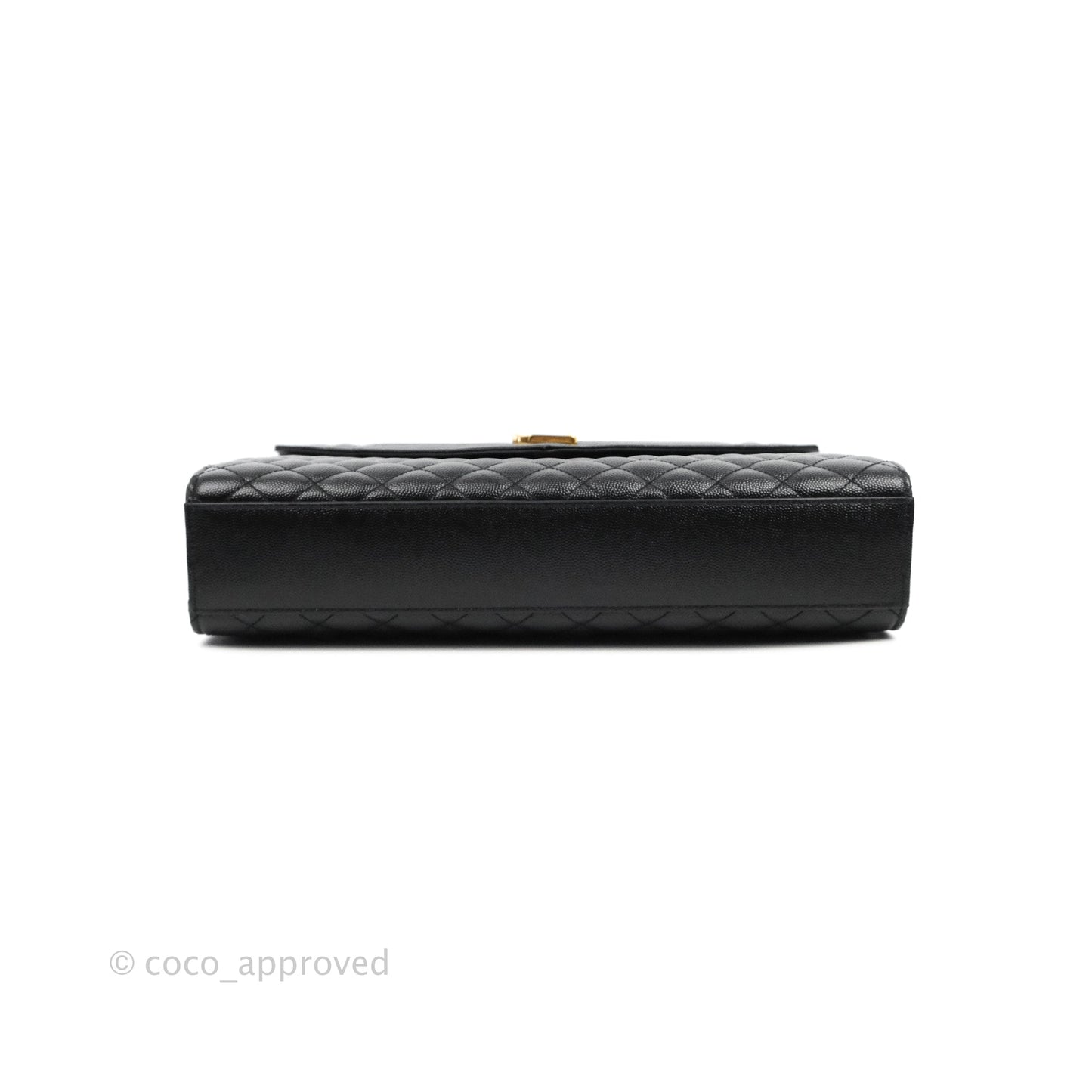 Saint Laurent Quilted Envelope Large Black Caviar Gold Hardware