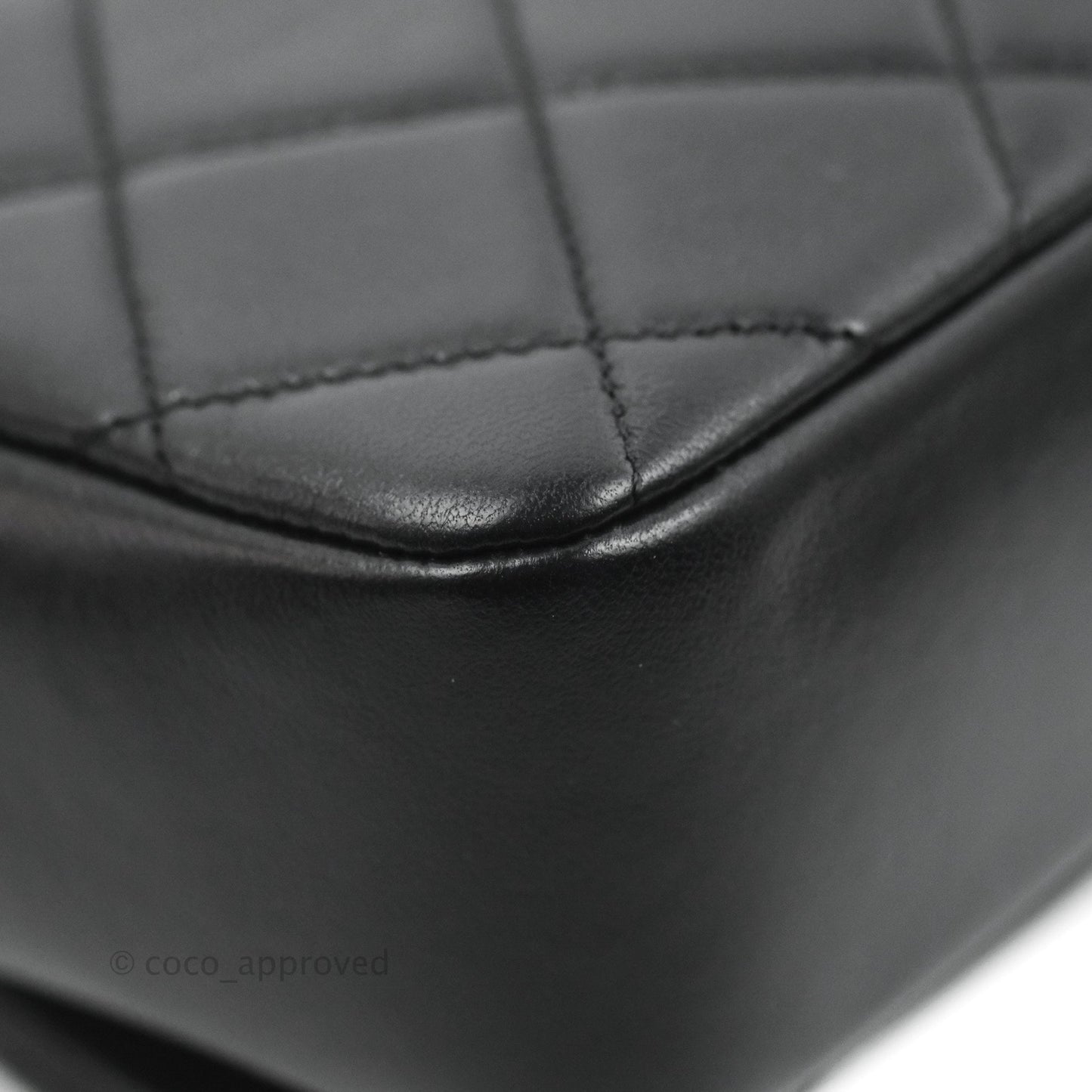 Chanel Quilted Resin Bi-Color Chain Flap Bag Black Lambskin