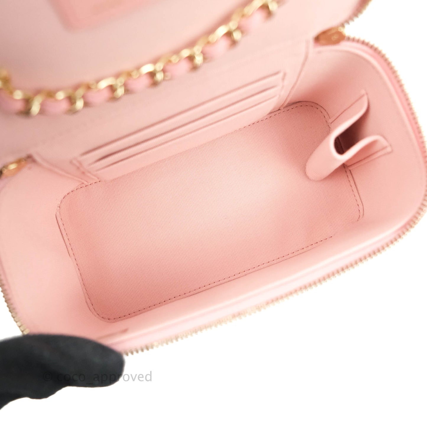Chanel Classic Vanity with Chain Pink Caviar Gold Hardware
