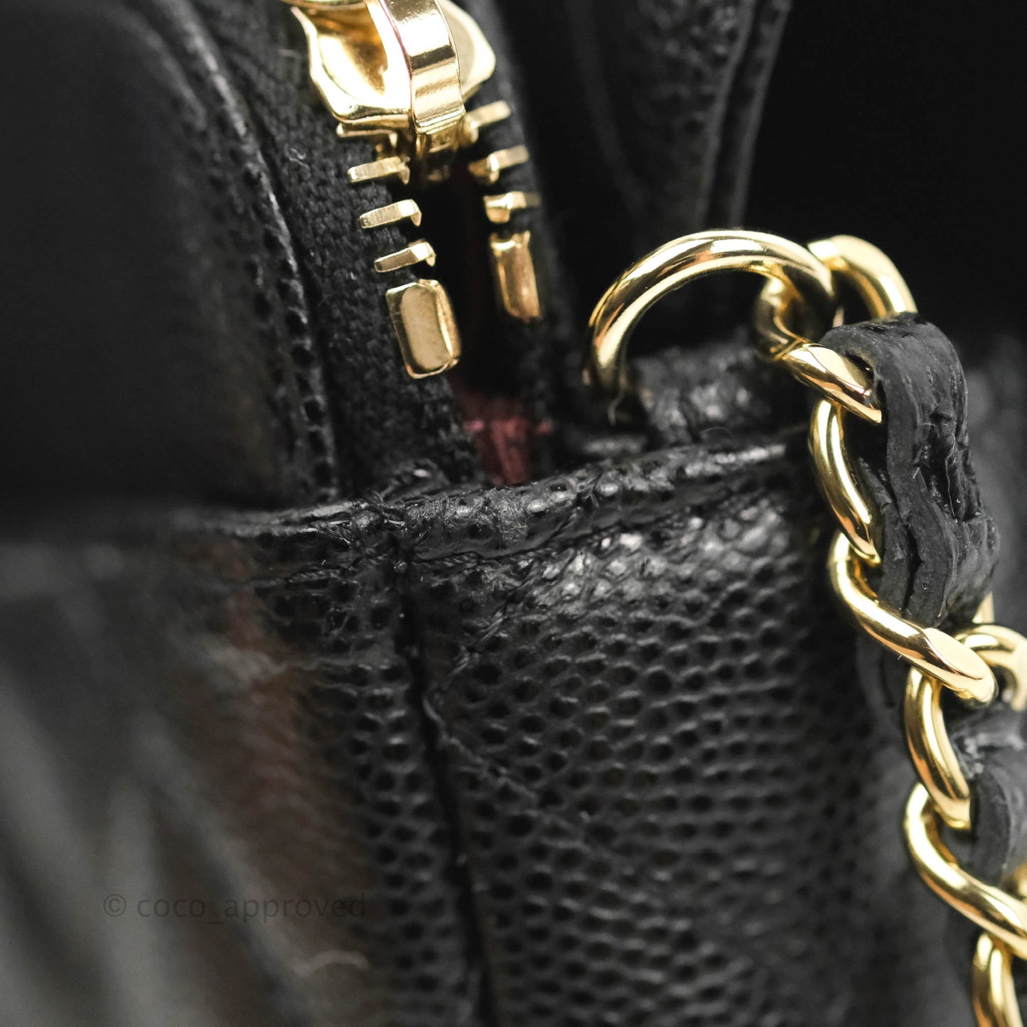 Chanel Classic Flap Phone Holder With Chain Black Caviar Gold Hardware 22A