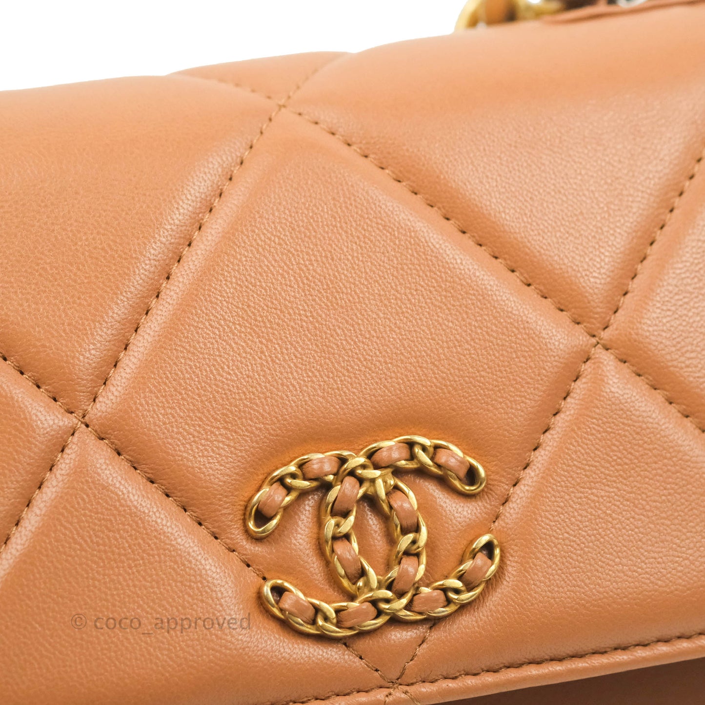 Chanel 19 Wallet on Chain WOC Dark Beige Caramel Lambskin Mixed Hardware 21K