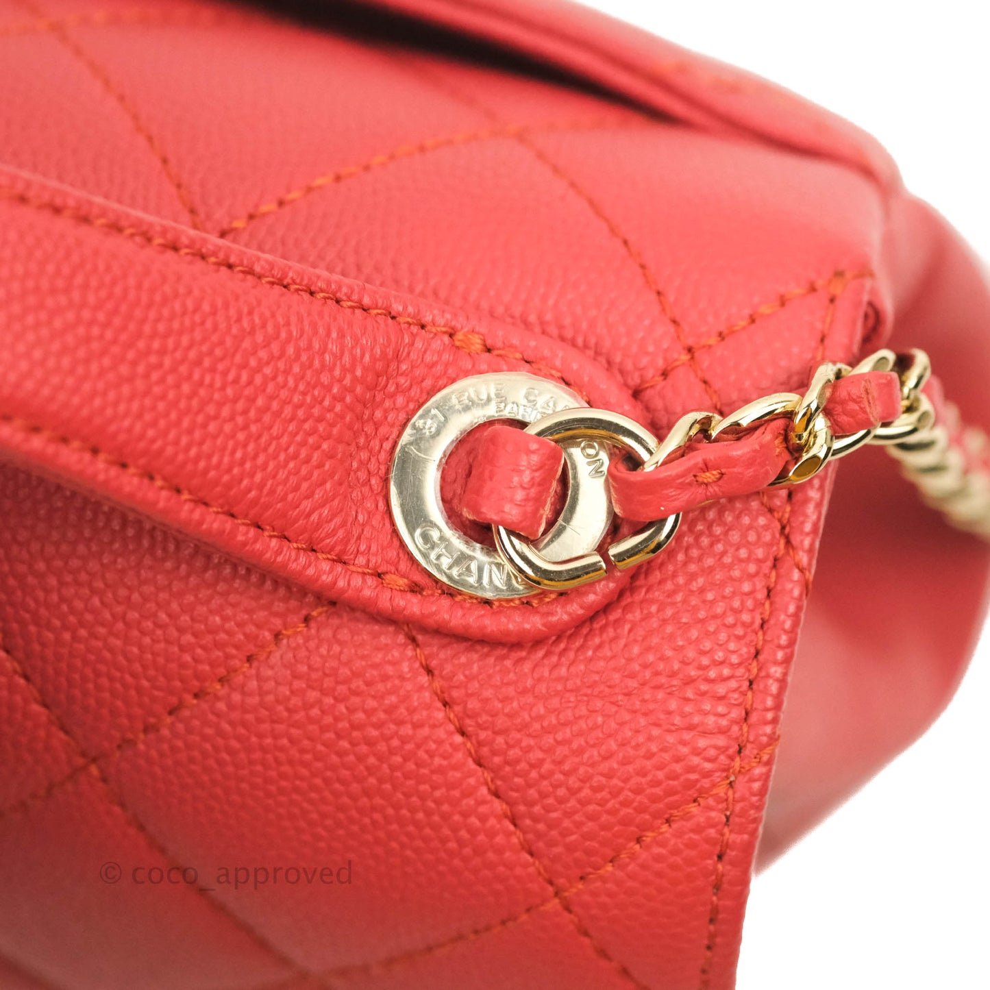 Chanel Quilted Small Business Affinity Flap Red Caviar Gold Hardware