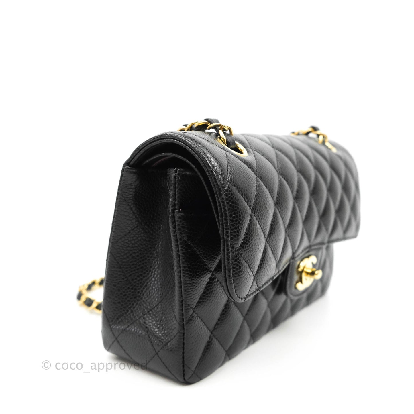 Chanel Classic Small S/M Flap Black Caviar Gold Hardware