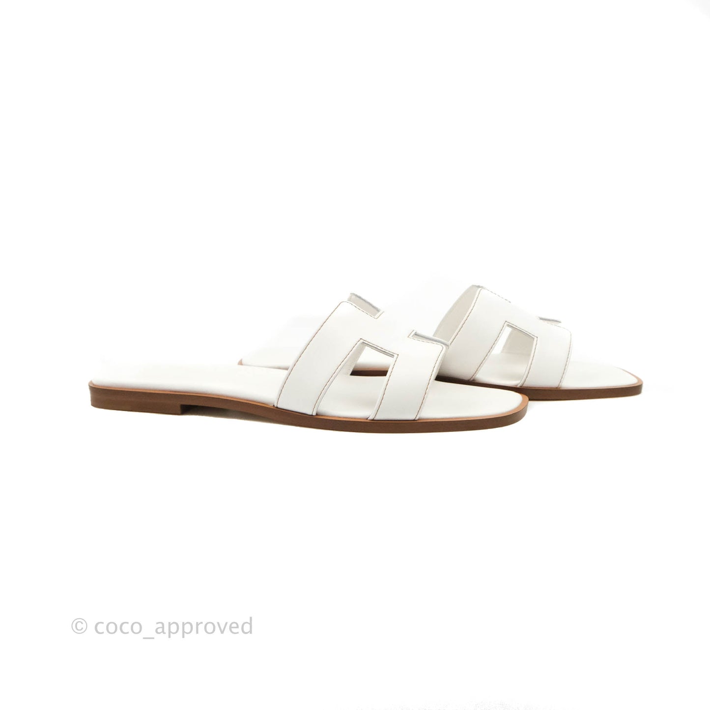 Hermès Oran Sandals in White Size 38.5