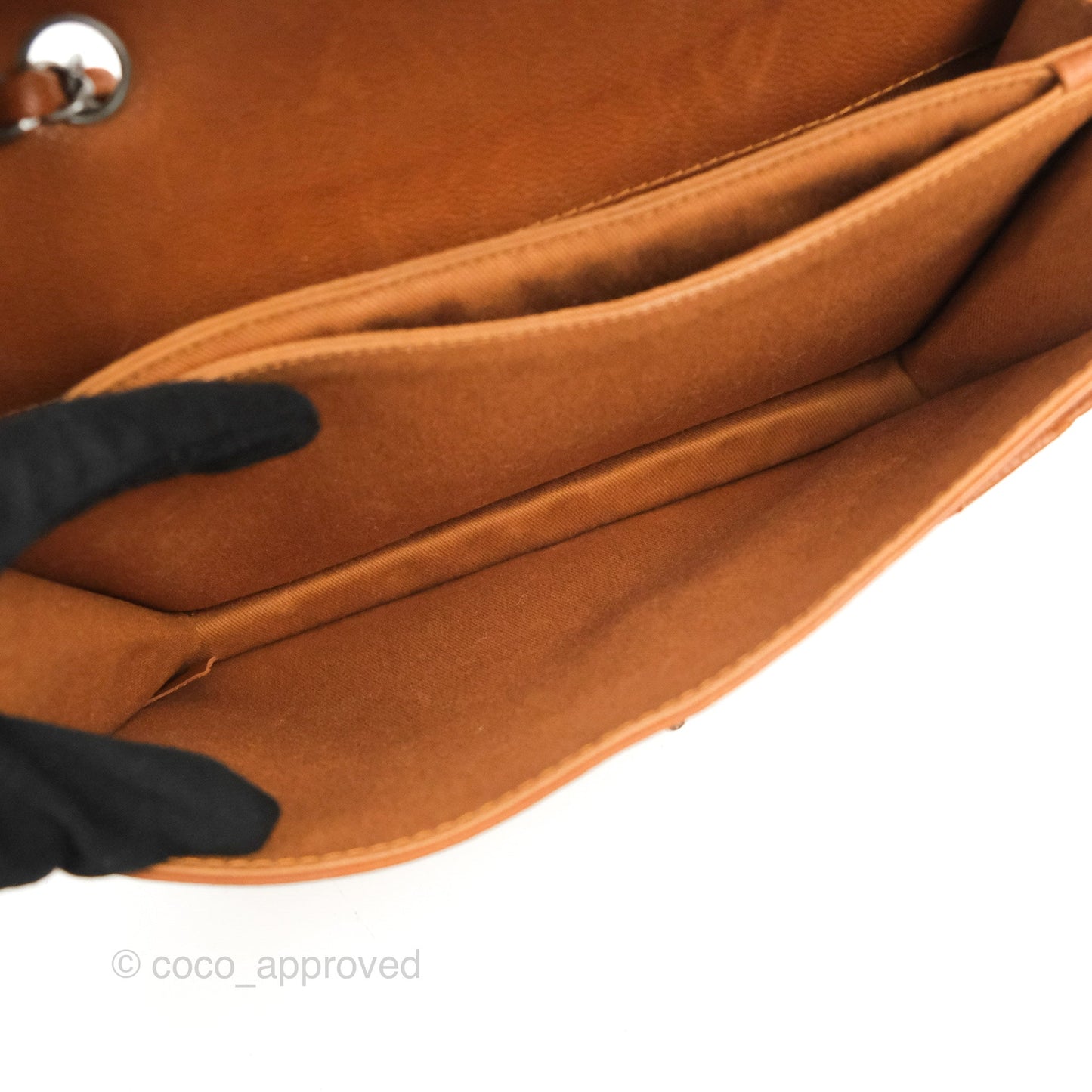 Chanel Flap Bag Quilted Caramel Brown Caviar Ruthenium Hardware