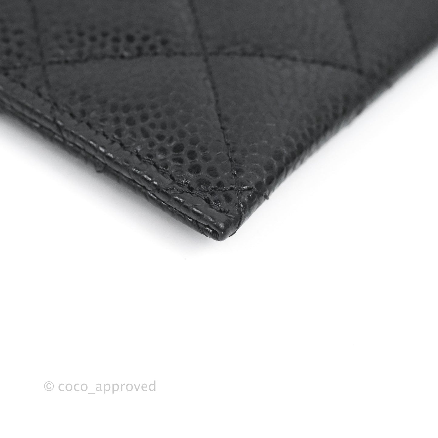 Chanel Classic Flat Card Holder Black Caviar Gold Hardware