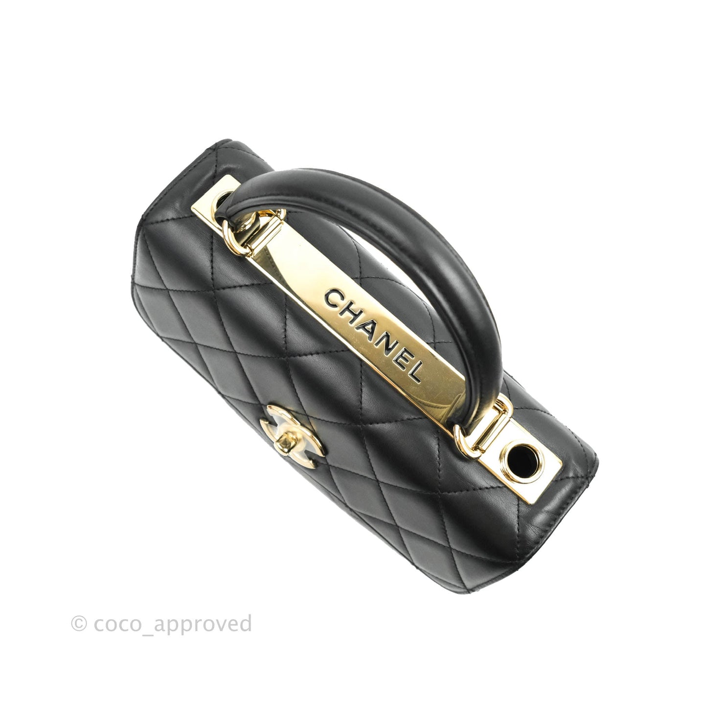 Chanel Small Trendy CC Black Lambskin Gold Hardware