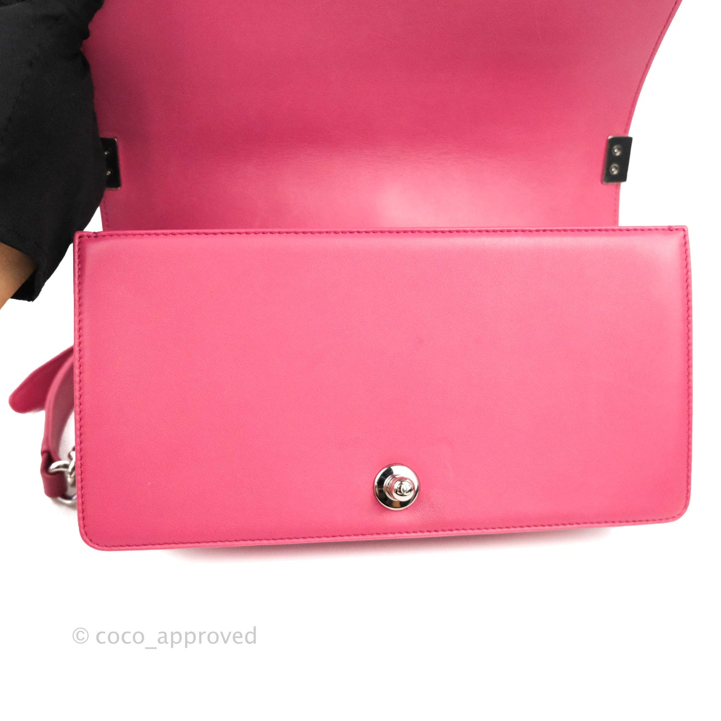 Chanel Quilted Medium Boy Dark Pink Calfskin Silver Hardware