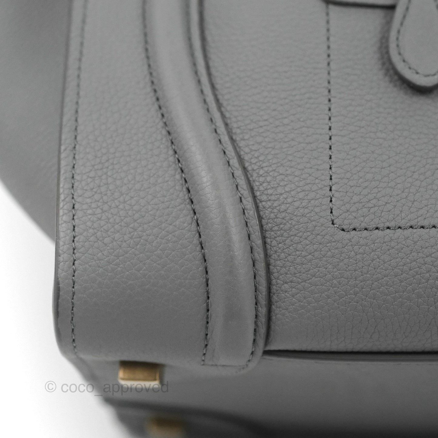 Celine Mini Luggage Bag Grey Grained Leather