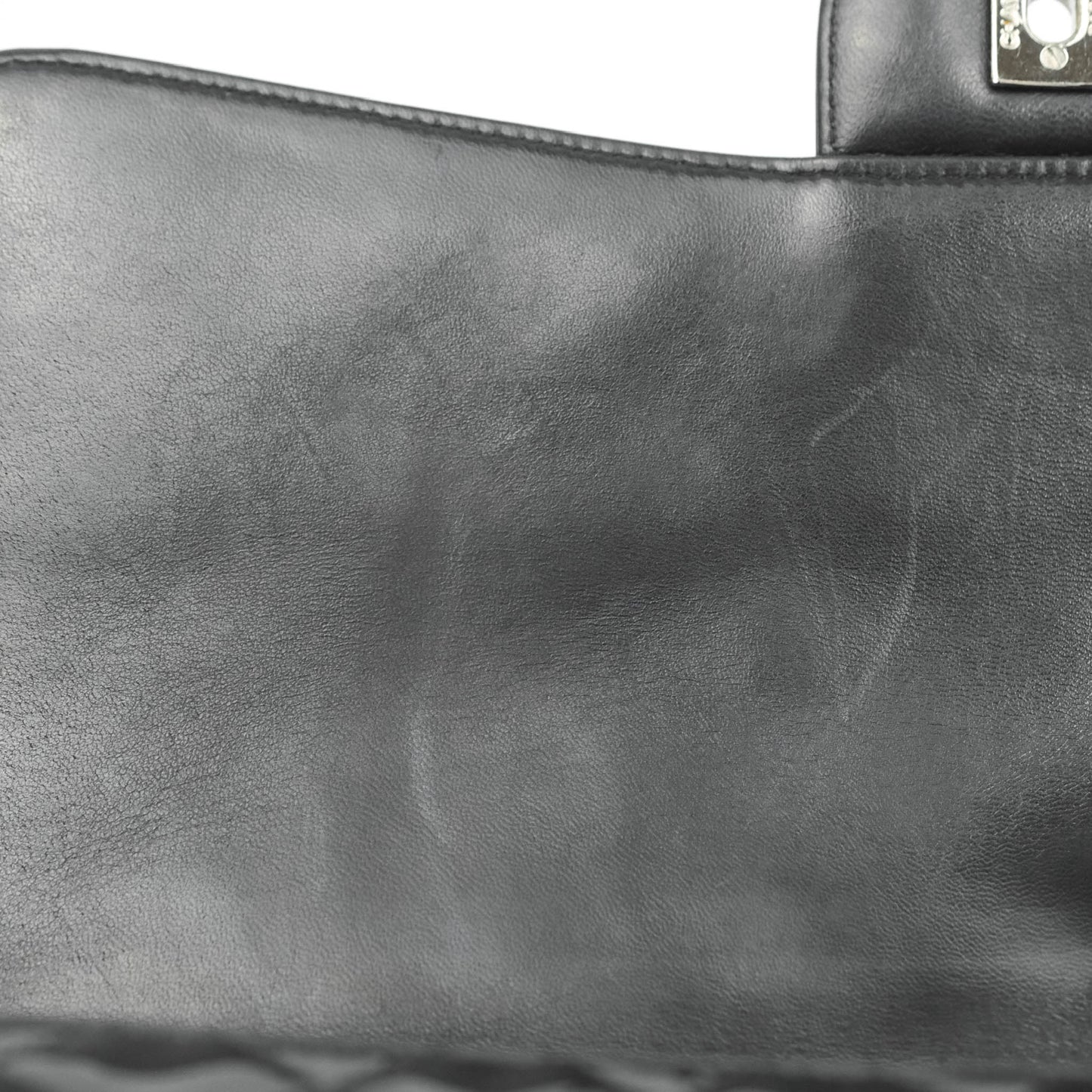 Chanel Quilted Maxi Single Flap Black Patent Silver Hardware