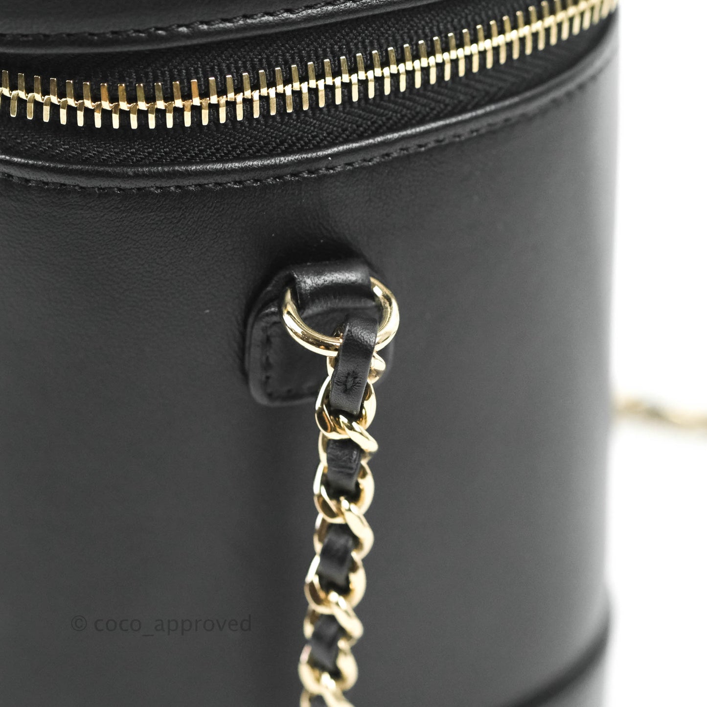 Chanel CC Mania Vanity Case Black Lambskin Gold Hardware