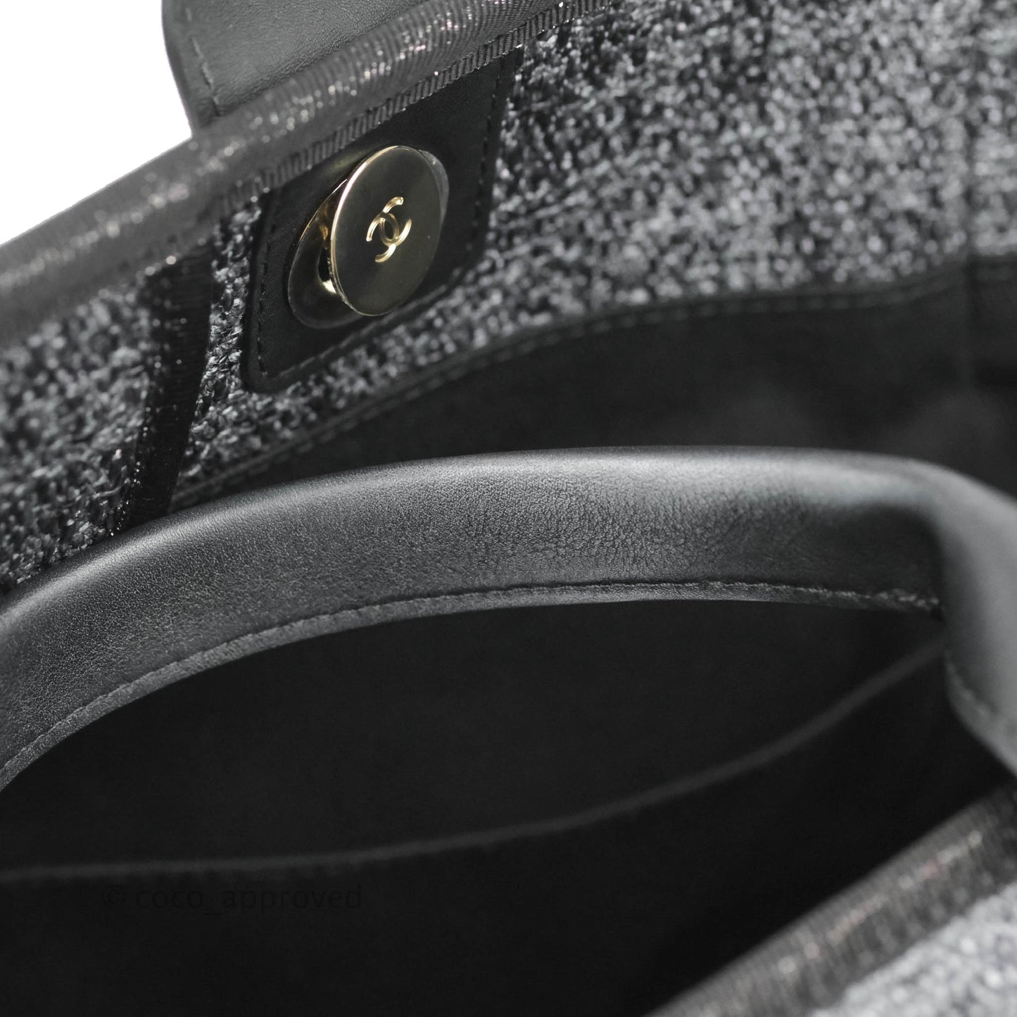 Chanel Canvas Deauville Large Tote Charcoal Grey